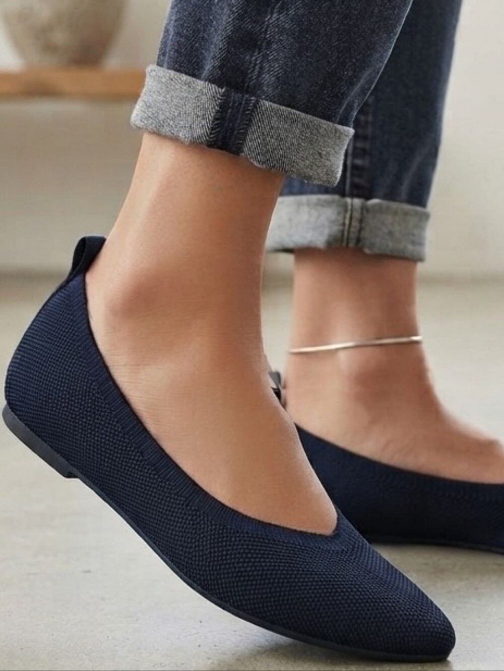 Pointed Toe Woven Knit Ballet Flats Shoes Size 11 Travel Chic French Connection